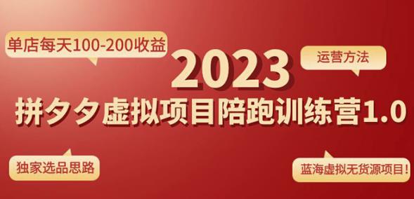 黄岛主拼多多虚拟项目陪跑训练营1.0，单店每天100-200收益，独家选品思路和运营-阿信资源库
