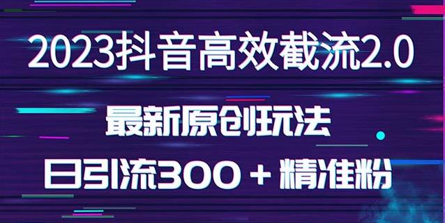 日引300＋创业粉，独家抖音高效截流2.0玩法（价值1280）-阿信资源库