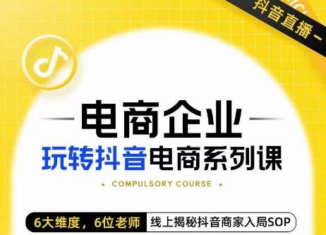 玺承·电商企业玩转抖音电商系列课，6大维度，6位老师，线上揭秘抖音商家入局SOP-阿信资源库